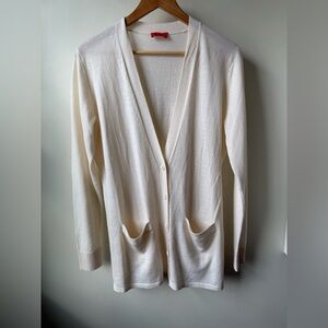 PRINGLE OF SCOTLAND Merino Wool Cardigan Sweater Grandpa Oversized Lightweight M